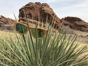 Lakers - Natural/Green Wood Sunglasses