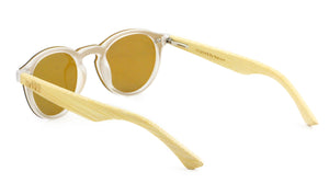 Leah - Rimless Full Front Mirror Bamboo Sunglasses