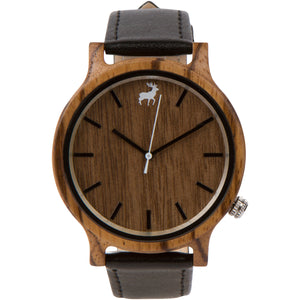 Mission Minimalist Zebrawood Wood Watch